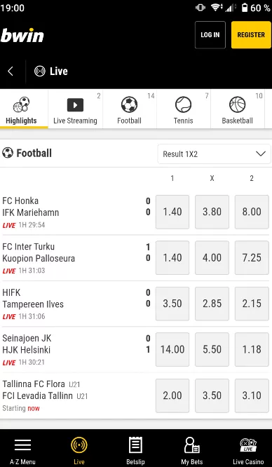 Bwin Live Catalog